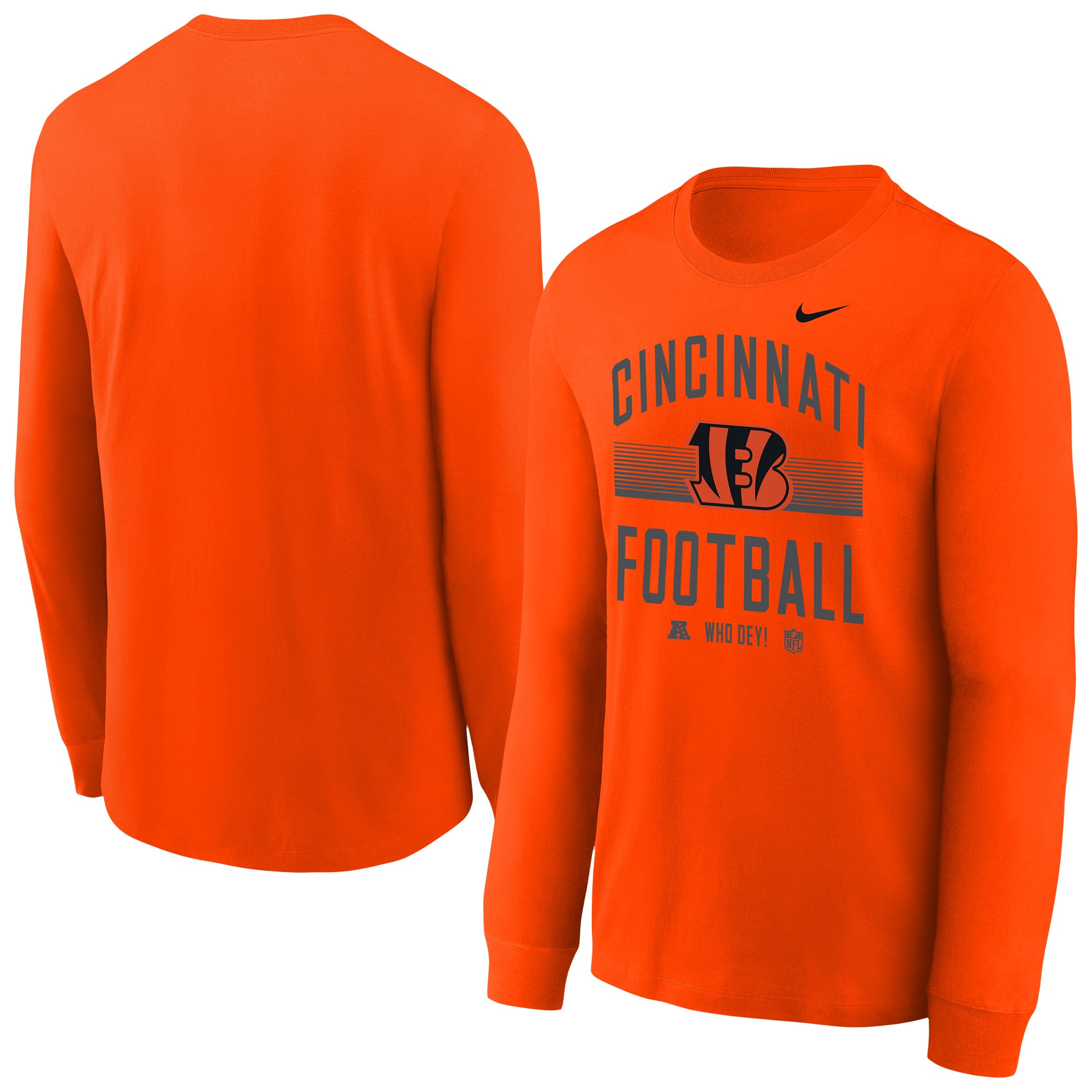 T-shirt à manches longues Nike Essential orange Cincinnati Bengals pour jeunes