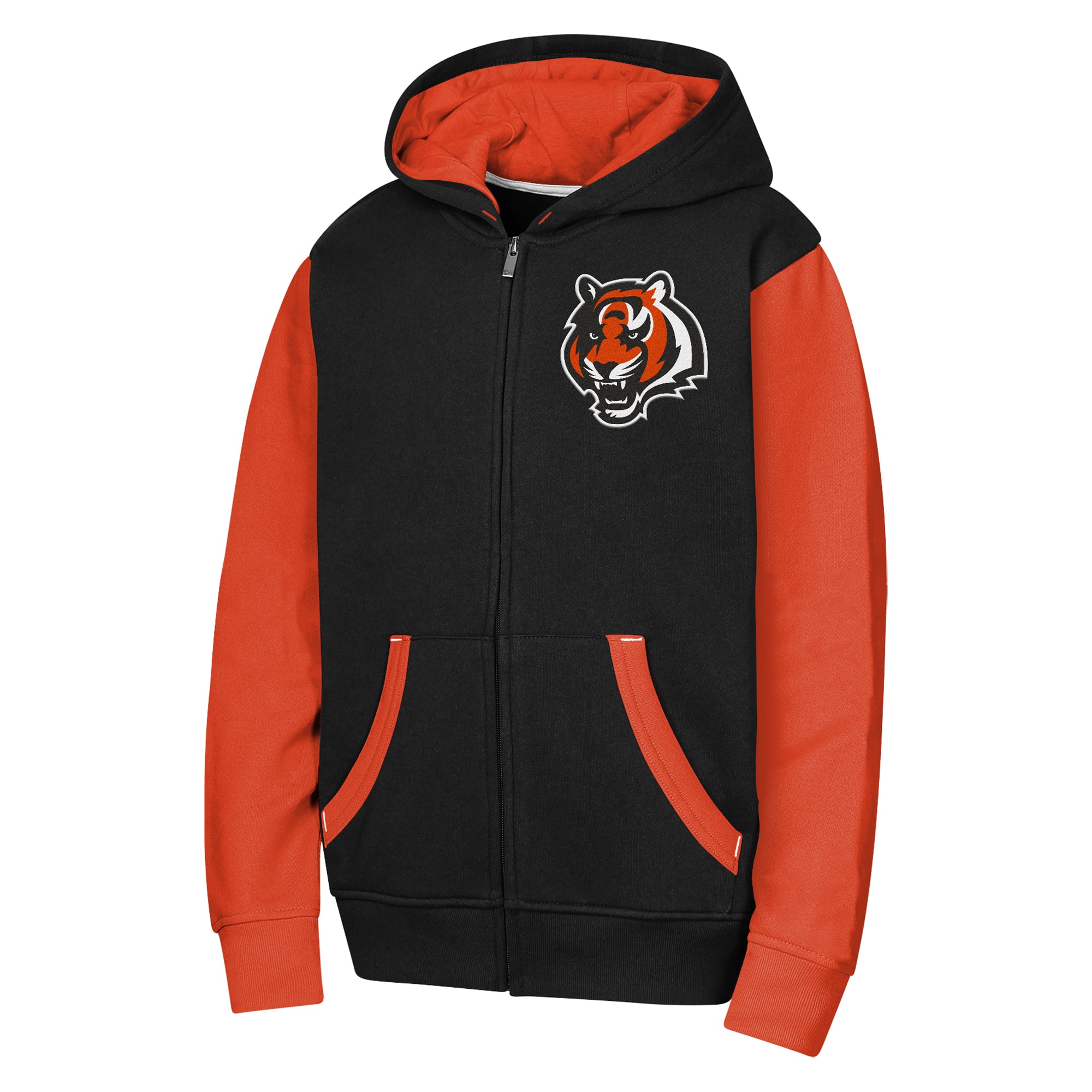 Sweat à capuche zippé noir Youth Outerstuff Cincinnati Bengals Stadium Colorblock