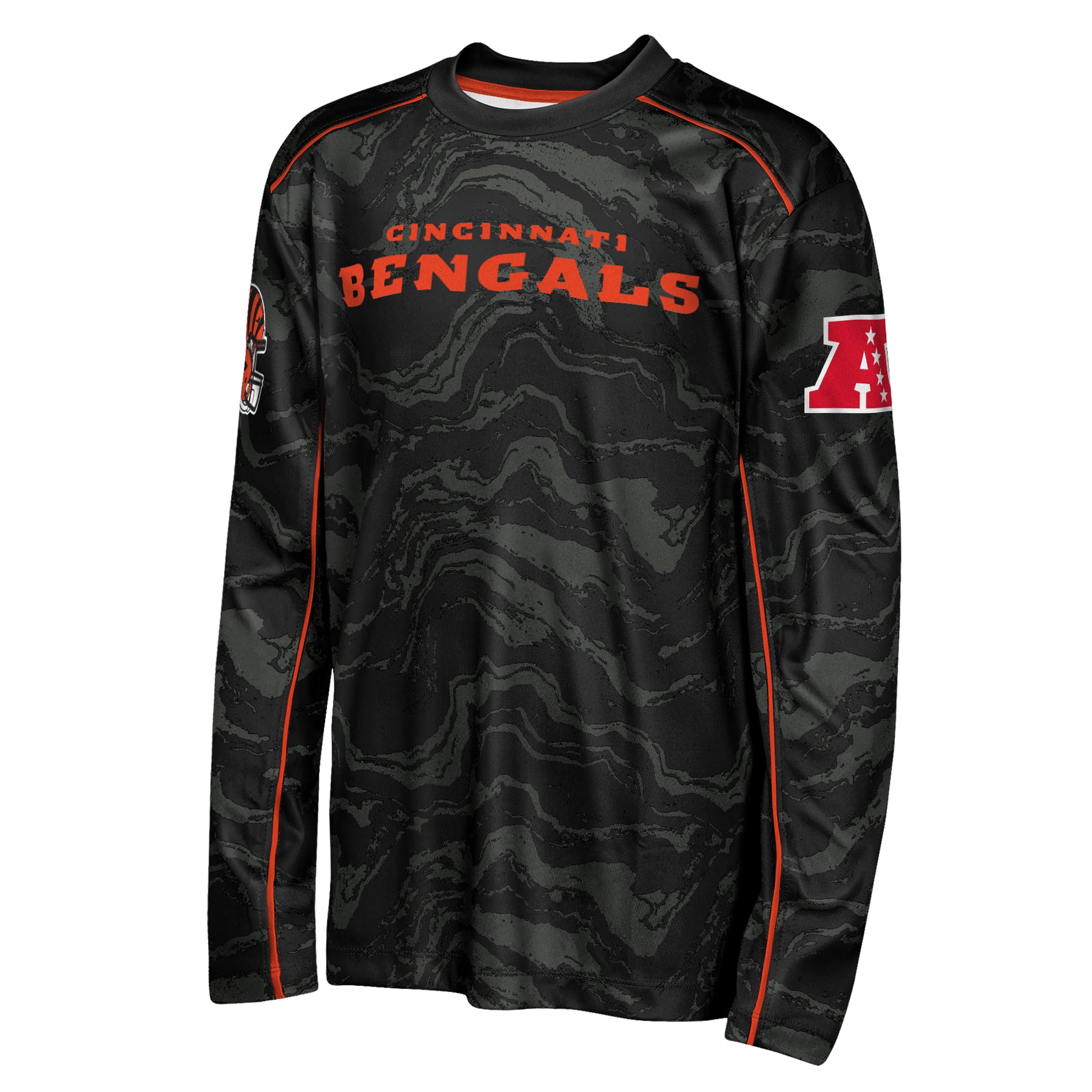 Youth Outerstuff Black Cincinnati Bengals Tailgate Performance Long Sleeve T-Shirt