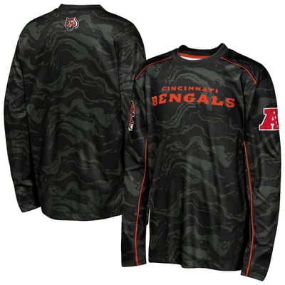 Cincinnati Bengals Outerstuff Youth Tailgate Performance Long Sleeve T-Shirt - Black
