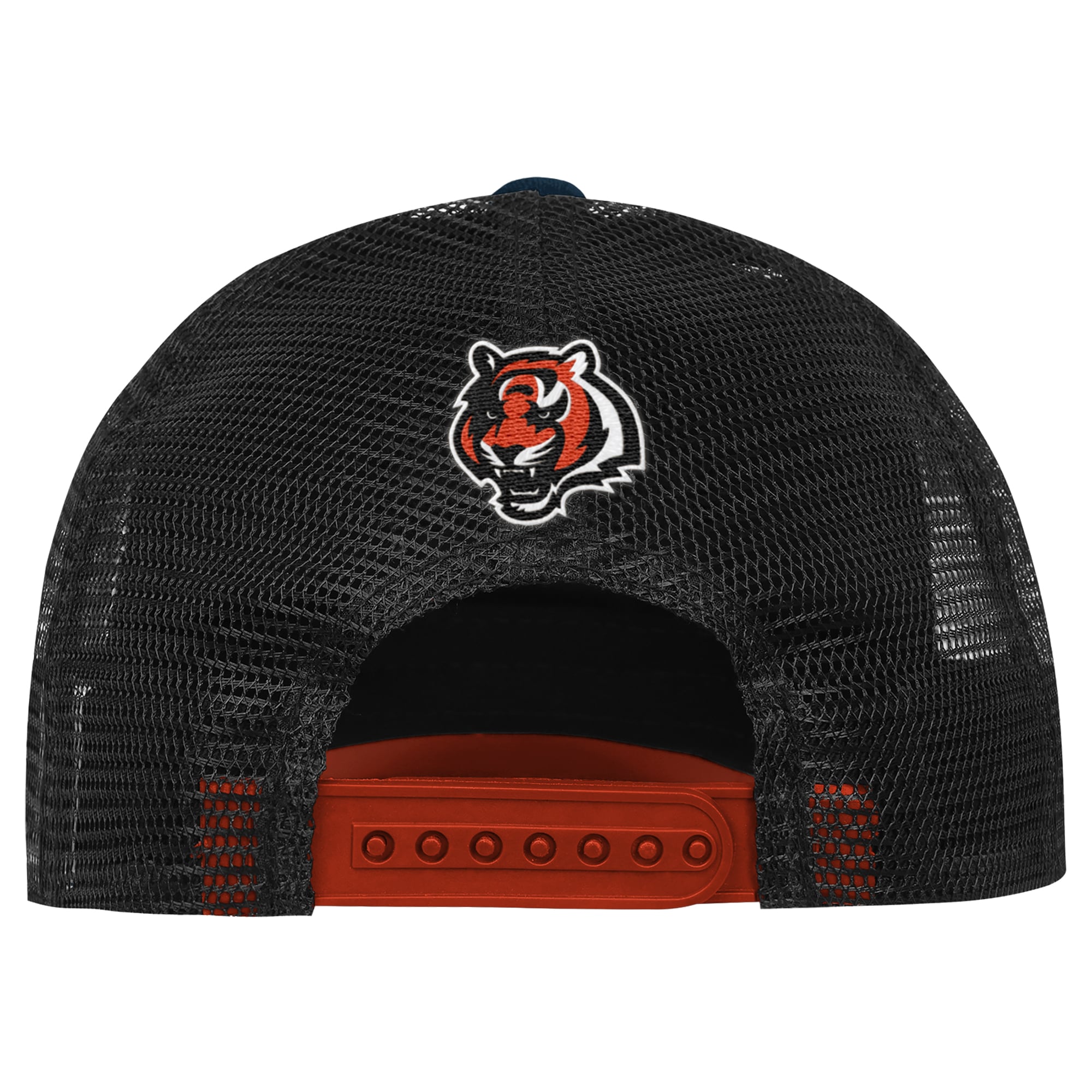 Youth Outerstuff Black/Orange Cincinnati Bengals Handoff Foam Adjustable Trucker Hat