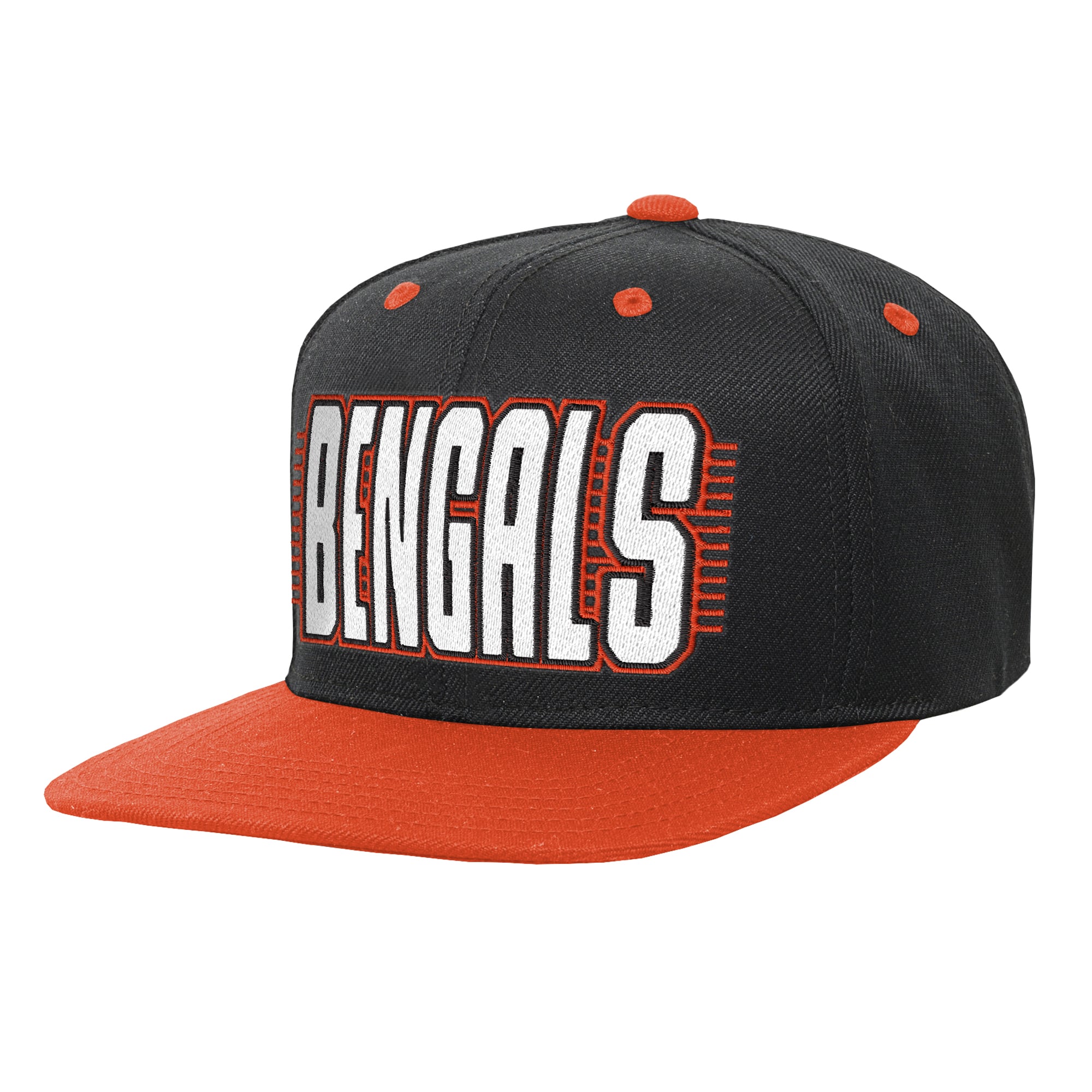 Casquette snapback noire et orange des Bengals de Cincinnati pour jeunes de la marque Outerstuff