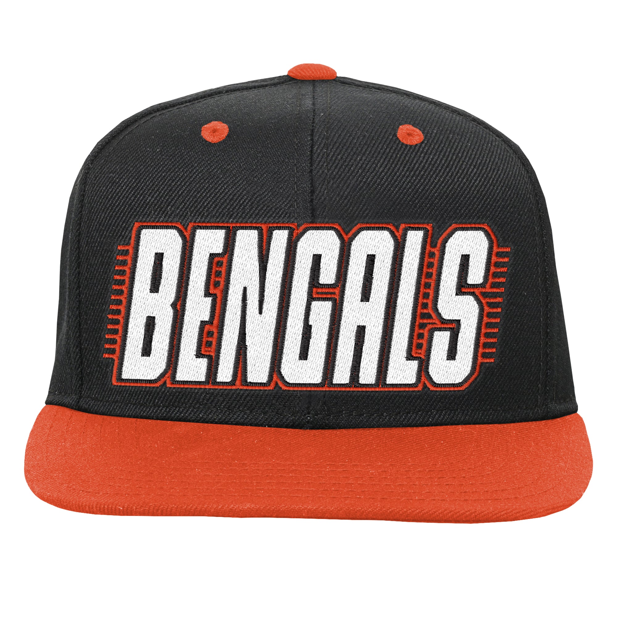 Casquette snapback noire et orange des Bengals de Cincinnati pour jeunes de la marque Outerstuff