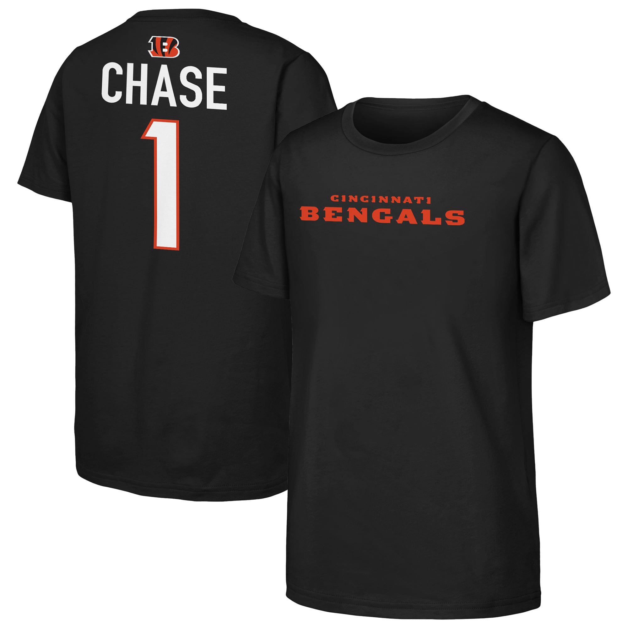 Youth Outerstuff Ja'Marr Chase Black Cincinnati Bengals Name & Number T-Shirt