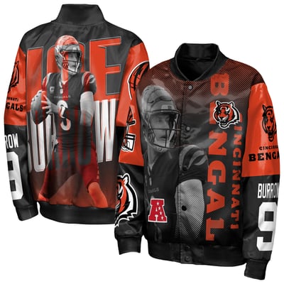 Joe Burrow Cincinnati Bengals Outerstuff Youth Legendary Full-Snap Satin Jacket - Black