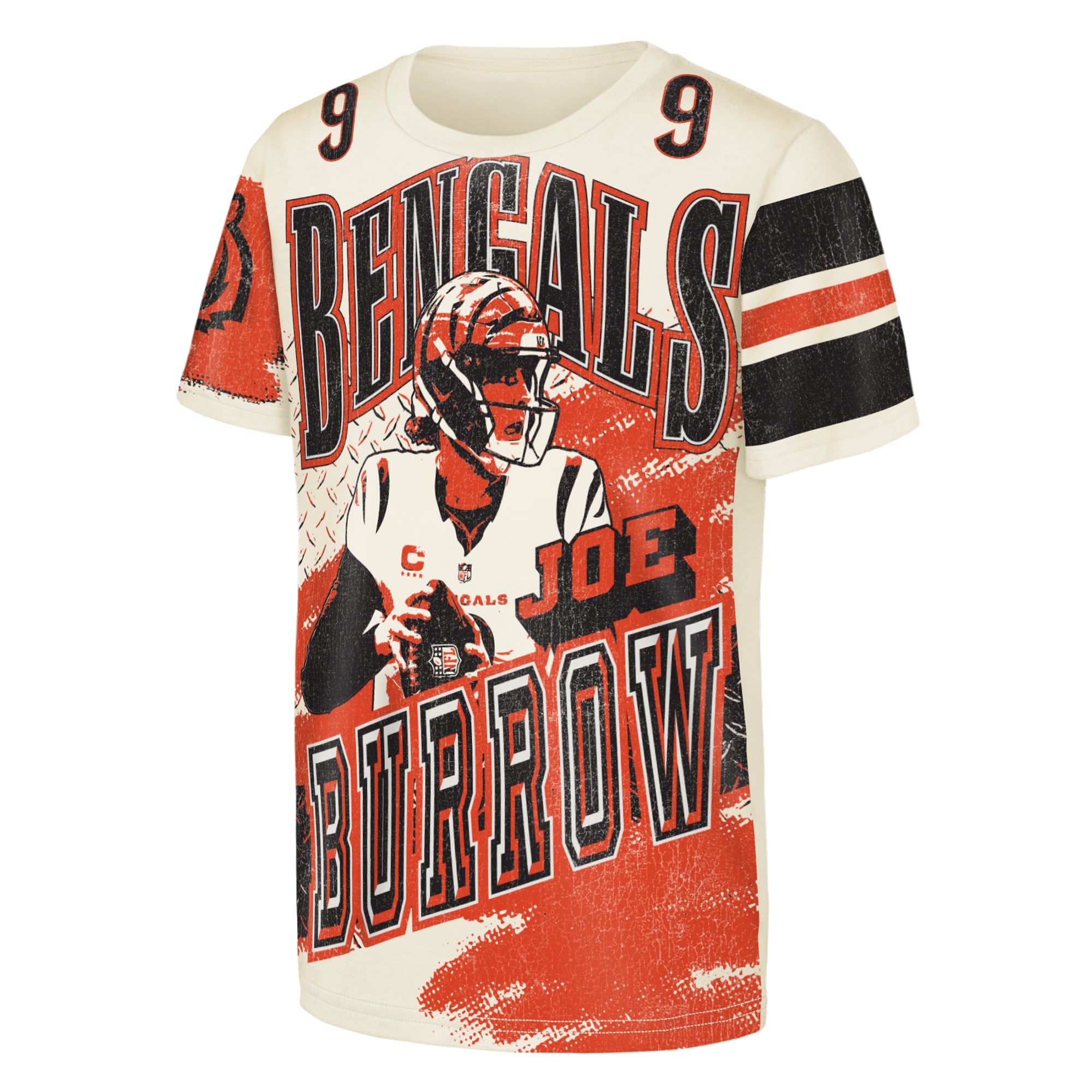T-shirt Youth Outerstuff Joe Burrow Natural Cincinnati Bengals Classic Poster