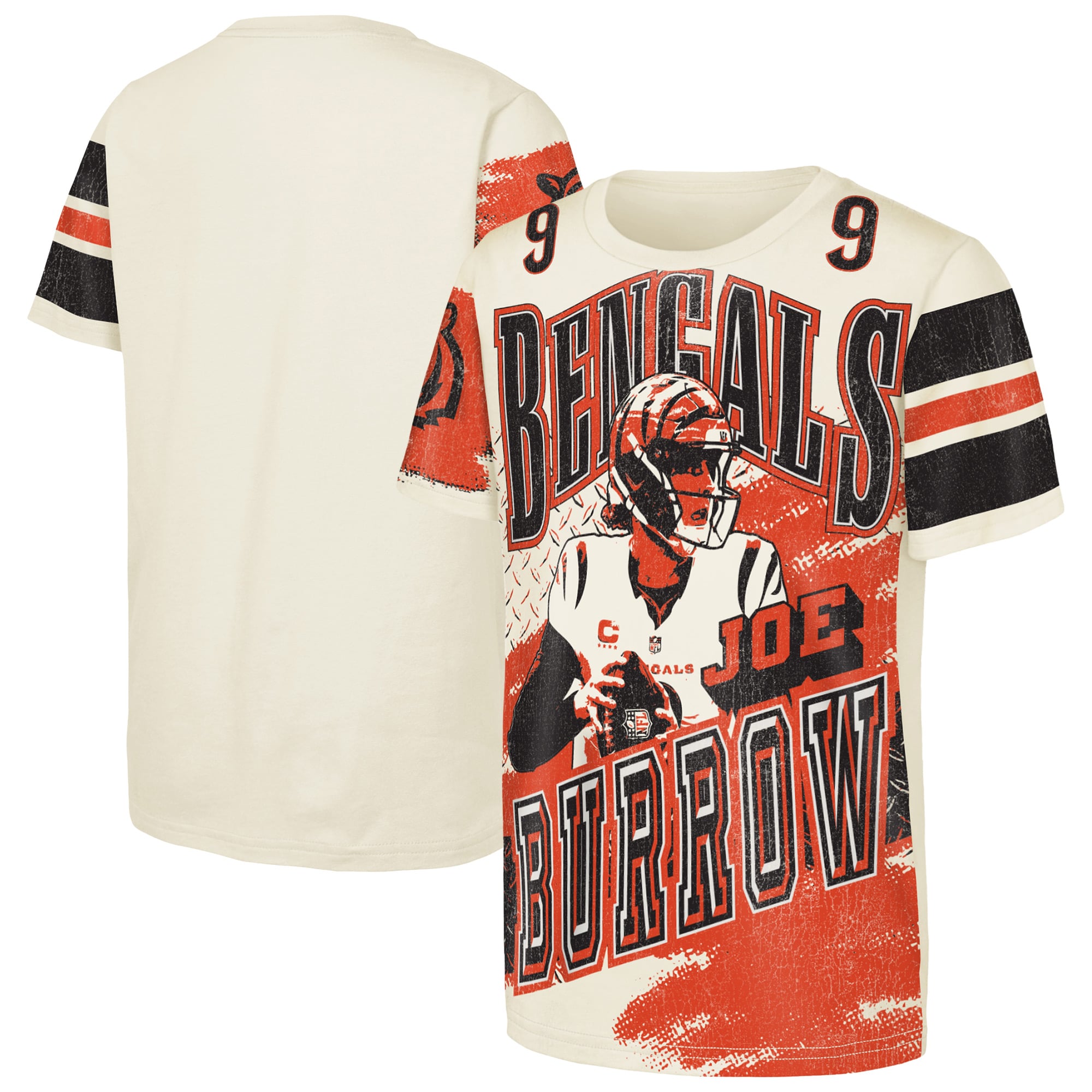 T-shirt Youth Outerstuff Joe Burrow Natural Cincinnati Bengals Classic Poster