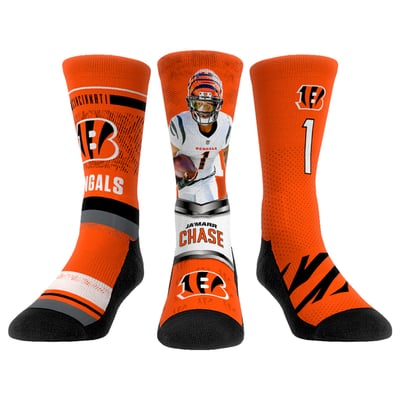 Ja'Marr Chase Cincinnati Bengals Rock Em Youth Three-Pack Crew Socks Set - 