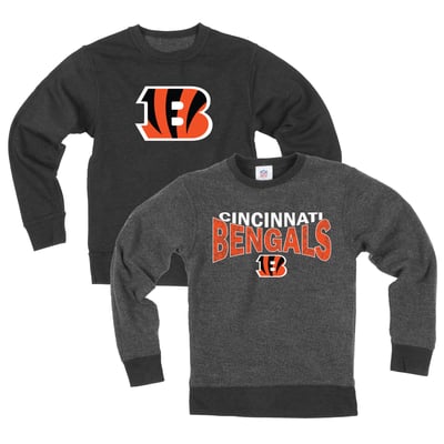  Cincinnati Bengals Wes & Willy Youth Reversible Fleece Sweatshirt - Black