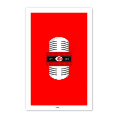  Cincinnati Reds 11" x 17" Minimalist Broadcaster Poster Print