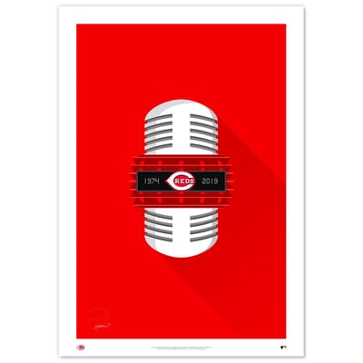  Cincinnati Reds Limited Edition 24" x 36" Minimalist Broadcaster Art Print
