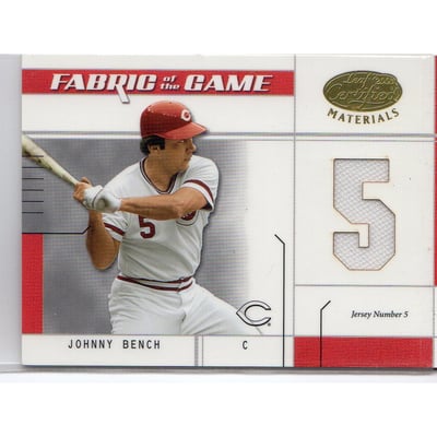 2003 Leaf Certified Materials Fabric of the Game #23JN Johnny Bench JN/5