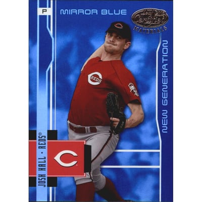 2003 Leaf Certified Materials Mirror Blue #228 Josh Hall NG