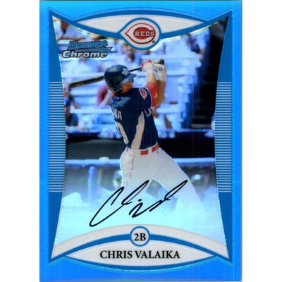2008 Bowman Chrome Draft Prospects Blue Refractors #BDPP109 Chris Valaika FG