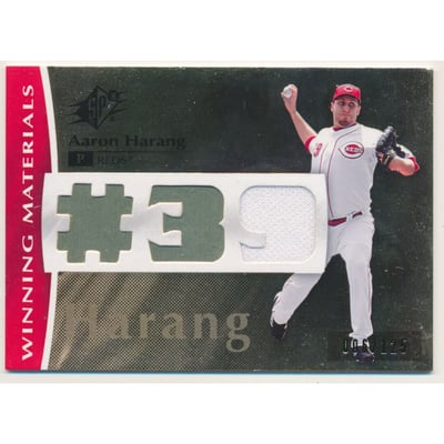 2008 SPx Winning Materials Jersey Number 125 #AH Aaron Harang