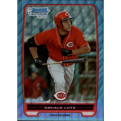 2012 Bowman Chrome Prospects Blue Wave Refractors #BCP125 Donald Lutz