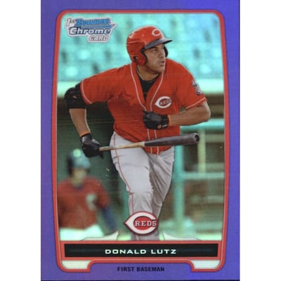 2012 Bowman Chrome Prospects Purple Refractors #BCP125 Donald Lutz