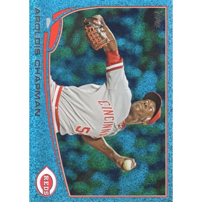 2013 Topps Silver Slate Blue Sparkle Wrapper Redemption #396 Aroldis Chapman