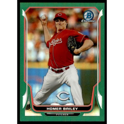 2014 Bowman Chrome Green Refractors #182 Homer Bailey