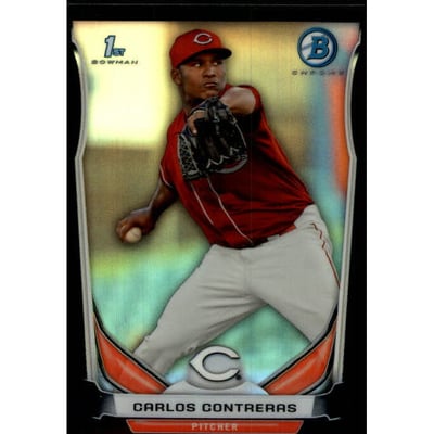 2014 Bowman Chrome Prospects Black Refractors #BCP65 Carlos Contreras