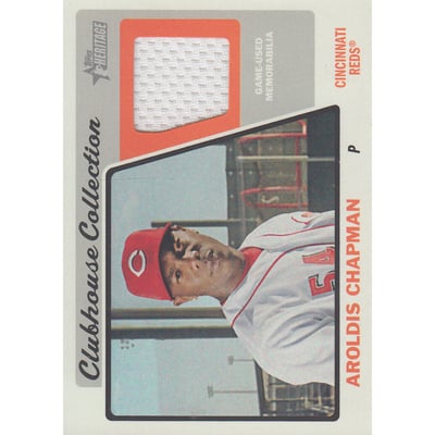 2015 Topps Heritage Clubhouse Collection Relics #CCRAC Aroldis Chapman