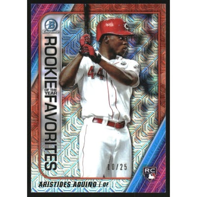 2020 Bowman Chrome Mega Box Rookie of the Year Favorites Orange Refractors #ROYFAAQ Aristides Aquino
