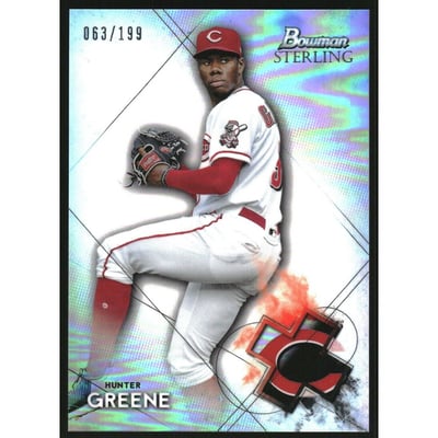 2021 Bowman Sterling Prospects Refractors #BSP35 Hunter Greene
