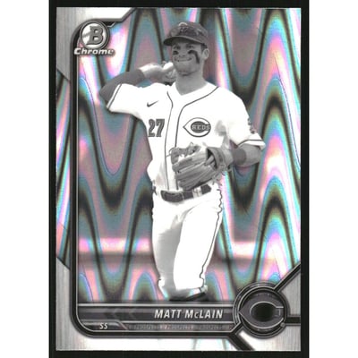 2022 Bowman Chrome Draft Black and White RayWave Refractors #BDC100 Matt McLain