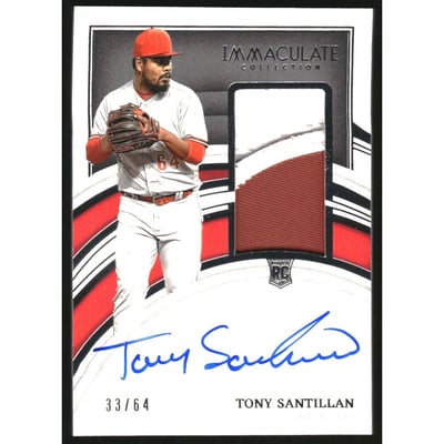2022 Immaculate Collection Rookie Patch Autographs Jersey Number #101 Tony Santillan/64