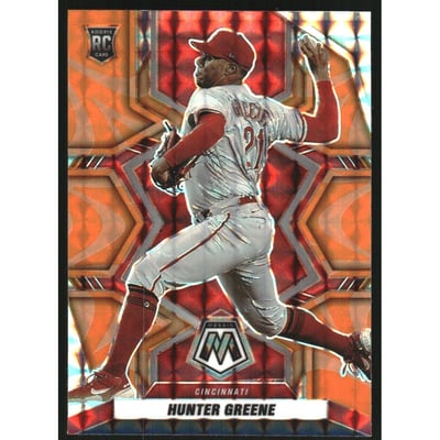 2022 Panini Mosaic Mosaic Reactive Orange #275 Hunter Greene