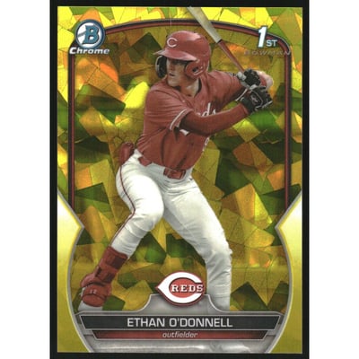 2023 Bowman Chrome Draft Sapphire Yellow Refractors #BDC56 Ethan O'Donnell