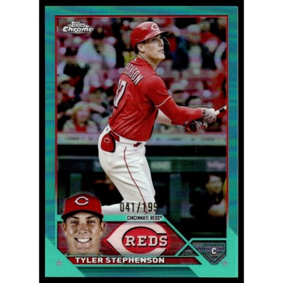 2023 Topps Chrome Aqua Refractors #162 Tyler Stephenson