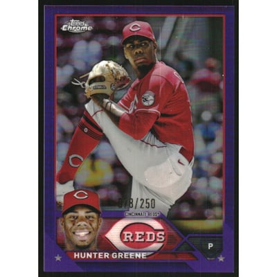 2023 Topps Chrome Purple Refractors #40 Hunter Greene