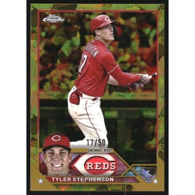 2023 Topps Chrome Sapphire Gold Refractors #166 Tyler Stephenson