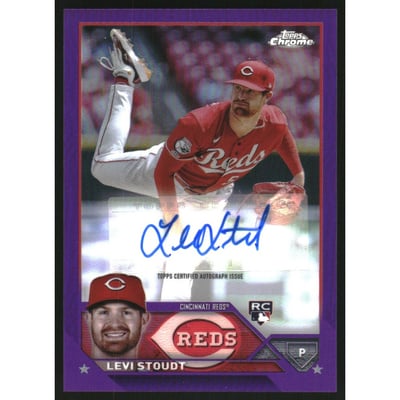 2023 Topps Chrome Update Autographs Purple Refractors #ACLS Levi Stoudt