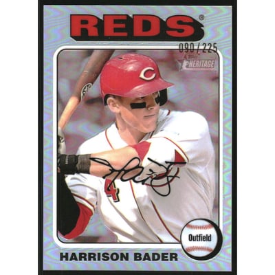 2024 Topps Heritage Chrome Silver Refractors #43 Harrison Bader HN/225