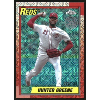 2025 Topps '90 Topps Silver Pack Chrome Aqua Refractors #T90C113 Hunter Greene