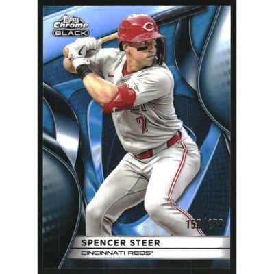 2025 Topps Chrome Black Blue Refractors #59 Spencer Steer