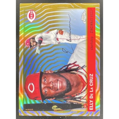 2025 Topps Chrome Platinum Anniversary Gold Vibrations #4 Elly De La Cruz /50
