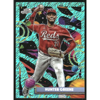 2025 Topps Cosmic Chrome Aqua Equinox Refractors #81 Hunter Greene