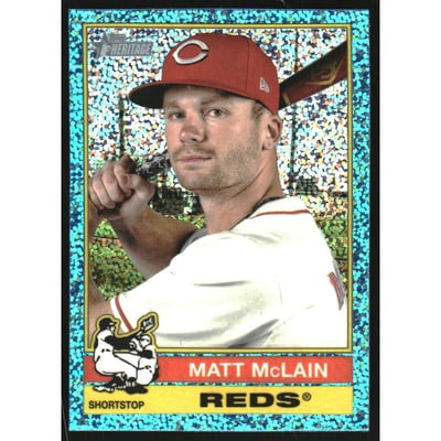 2025 Topps Heritage Chrome Light Blue Sparkle Refractors #221 Matt McLain