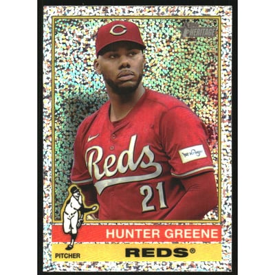 2025 Topps Heritage Chrome Silver Sparkle Refractors #96 Hunter Greene