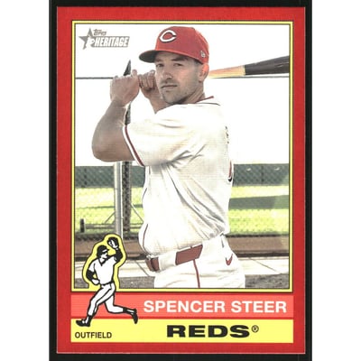 2025 Topps Heritage Red Border #155 Spencer Steer