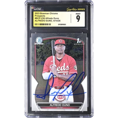 Alfredo Duno Cincinnati Reds Autographed 2023 Bowman Chrome Prospects #BCP-238 CGC Fanatics Witnessed Authenticated MINT 9 Card