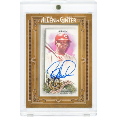Barry Larkin Cincinnati Reds Autographed 2022 Topps Allen & Ginter Mini #MA-BL Card