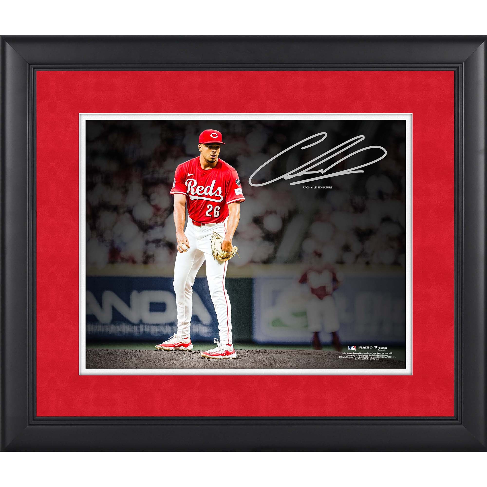 Chase Burns Cincinnati Reds Facsimile Signature Framed 11" x 14" Spotlight Photograph
