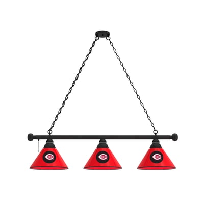 Cincinnati Reds 3-Shade Billiard Light with Black Fixture