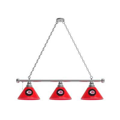 Cincinnati Reds 3-Shade Billiard Light with Chrome Fixture