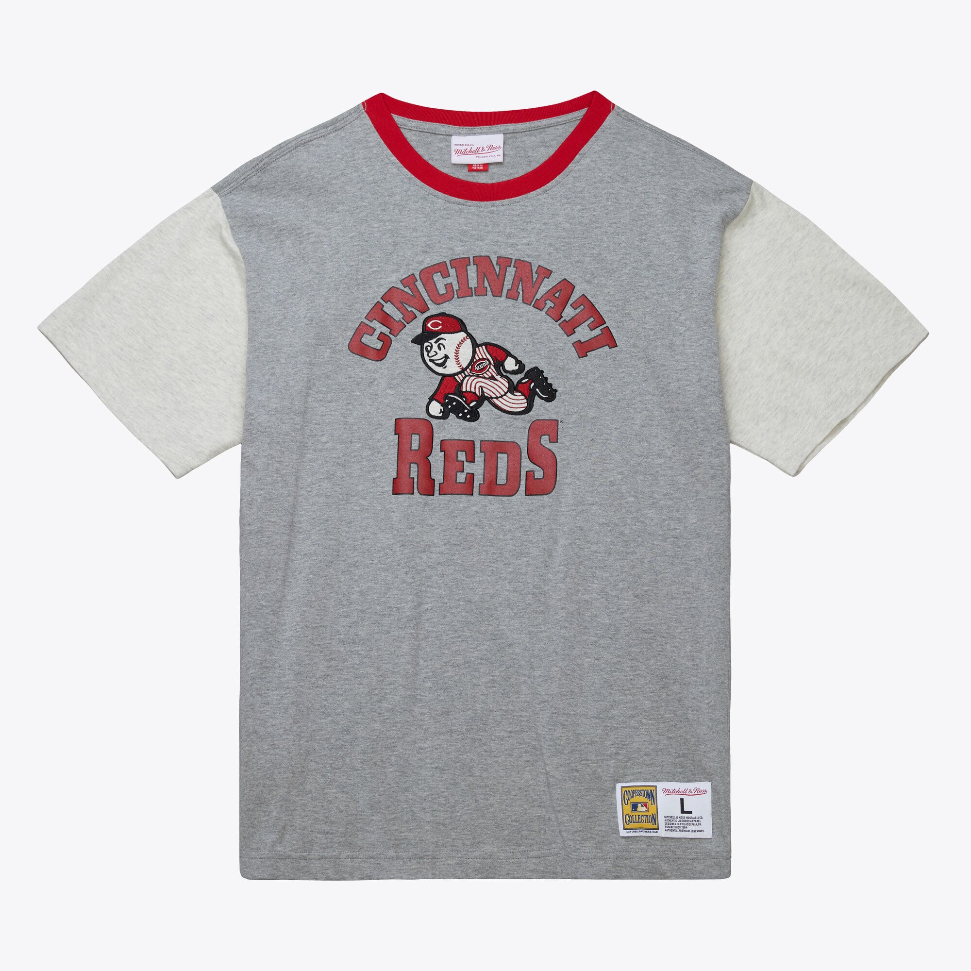 Cincinnati Reds Heather Gray Heritage Premium T-Shirt