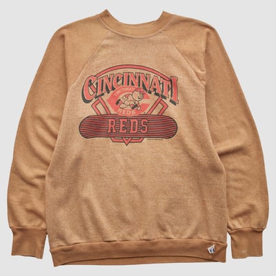 Cincinnati Reds Logo 7 1988 Pullover Sweatshirt - Clay - XS by Fanatics Real Vintage